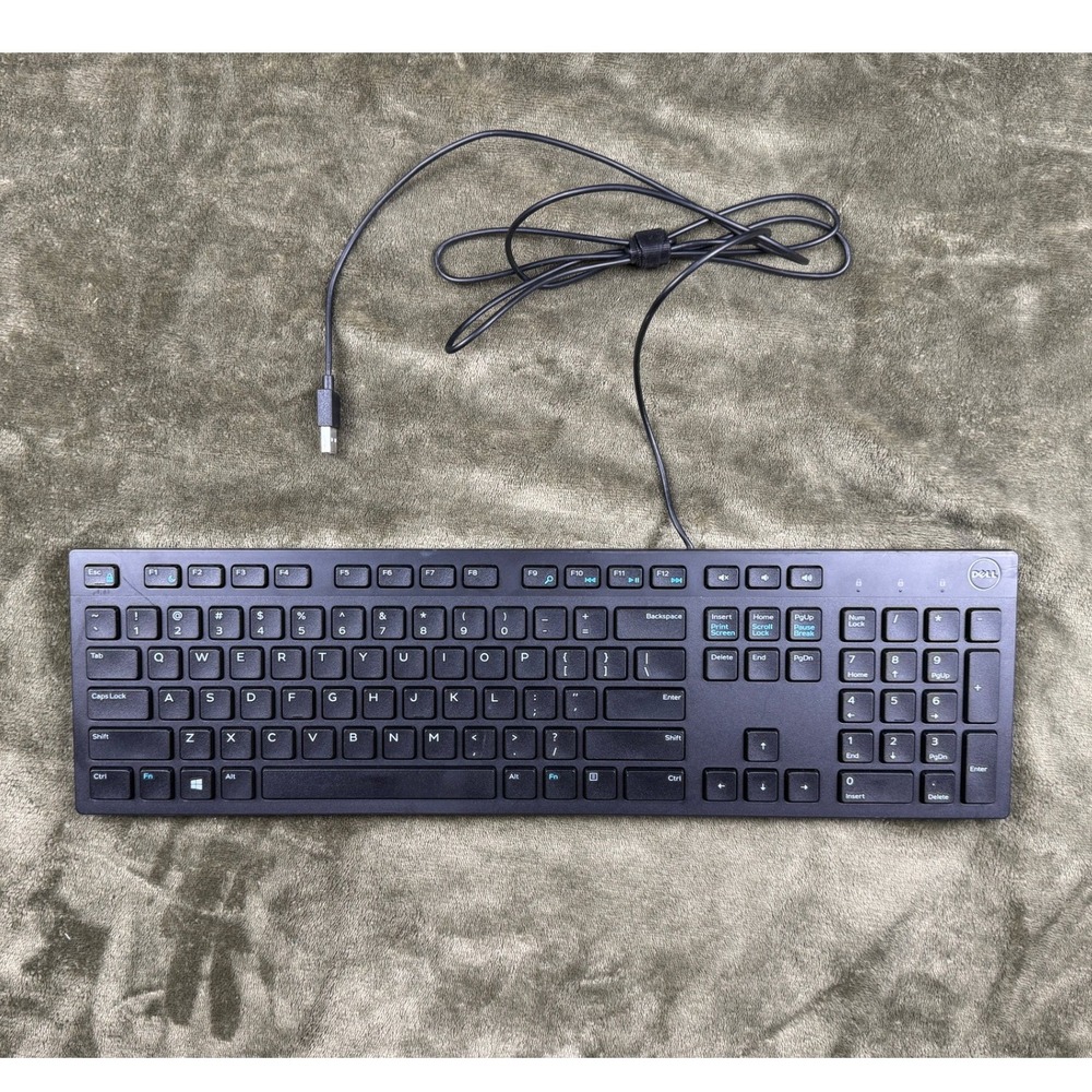 Dell‎ KB216 Wired Multimedia Keyboard Black USB Chiclet Keys Full Size KB216t